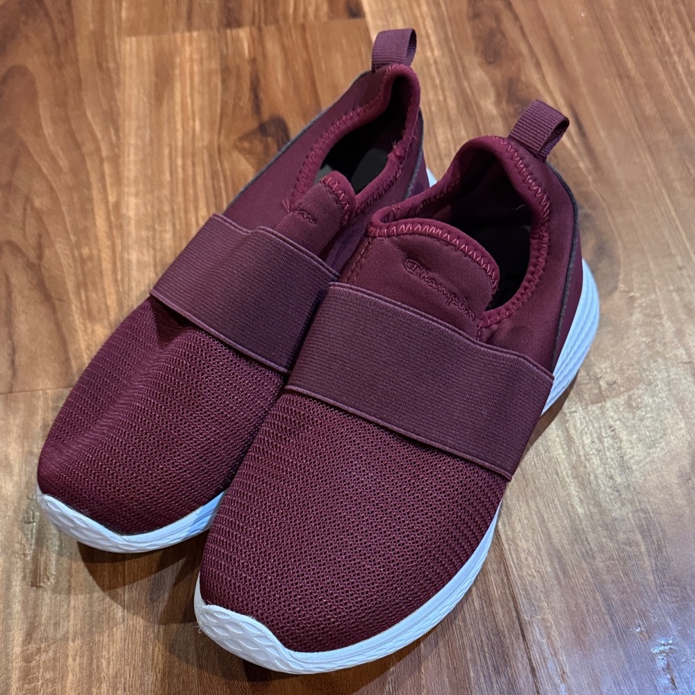 Champion Kids Burgundy Slip-On Sneakers